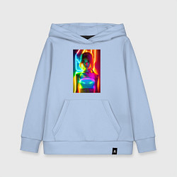 Детская толстовка-худи Japanese girl - neon glow - neural network