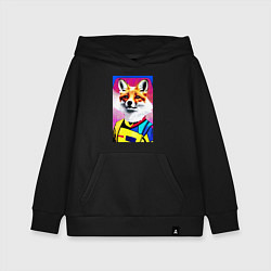 Толстовка детская хлопковая Fox - pop art - fashionista, цвет: черный