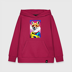 Толстовка детская хлопковая Fox - pop art - fashionista, цвет: маджента