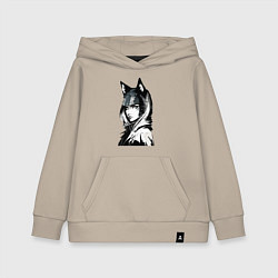Детская толстовка-худи Молодая волчица - нейросеть