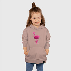 Толстовка детская хлопковая Фламинго минималистичный, цвет: пыльно-розовый — фото 2