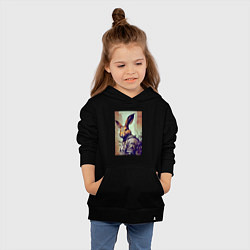 Толстовка детская хлопковая Модный зайчара - нейросеть, цвет: черный — фото 2