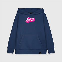 Толстовка детская хлопковая Логотип розовый Кен, цвет: тёмно-синий
