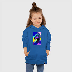 Толстовка детская хлопковая Funny dinosaur - fantasy - neural network, цвет: синий — фото 2