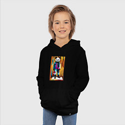 Толстовка детская хлопковая Funny panda - pop art, цвет: черный — фото 2