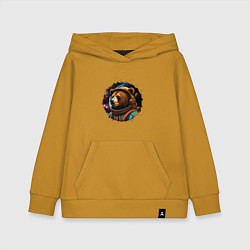 Детская толстовка-худи Медведь космонавт