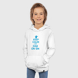 Толстовка детская хлопковая Keep calm and dab, цвет: белый — фото 2