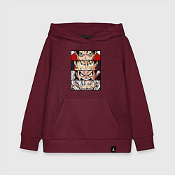 Толстовка детская хлопковая Луффи пятый гир - One Piece, цвет: меланж-бордовый