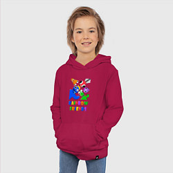 Толстовка детская хлопковая Rainbow Friends персонажи, цвет: маджента — фото 2