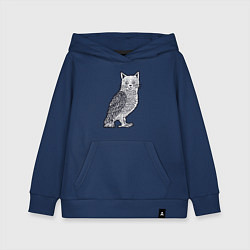 Детская толстовка-худи Кошка сова