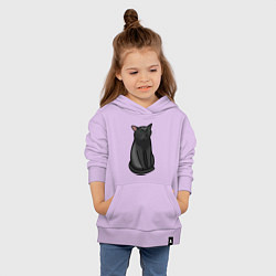 Толстовка детская хлопковая Кот с пустым взглядом - мем, цвет: лаванда — фото 2