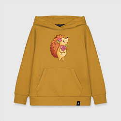 Детская толстовка-худи Ёжик с цветами