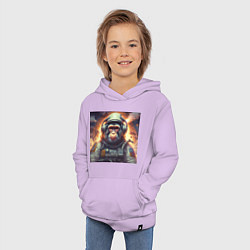 Толстовка детская хлопковая Обезьяна космонавт, цвет: лаванда — фото 2