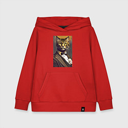 Детская толстовка-худи Крутой котяра - джентльмен - нейросеть