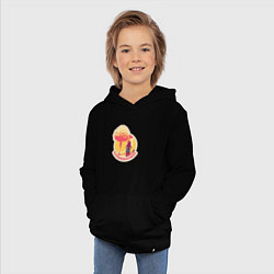 Толстовка детская хлопковая Барби смотрит на гриб - Барбигеймер, цвет: черный — фото 2