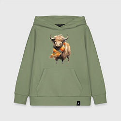 Детская толстовка-худи Буйвол в шарфе