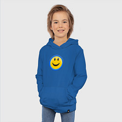 Толстовка детская хлопковая Смайлик улыбающийся эмодзи, цвет: синий — фото 2