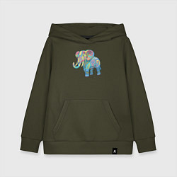 Толстовка детская хлопковая Beautiful elephant, цвет: хаки