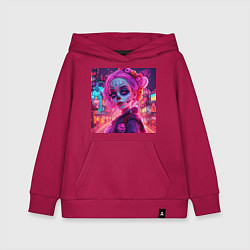Детская толстовка-худи Девушка в макияже ко дню мёртвых