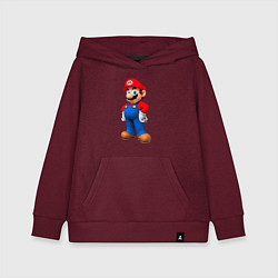Толстовка детская хлопковая Марио стоит, цвет: меланж-бордовый