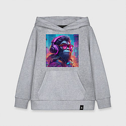 Детская толстовка-худи Обезьяна в наушниках и очках