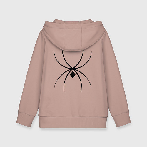 Детская толстовка-худи Черный паук / Пыльно-розовый – фото 2