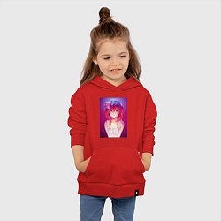 Толстовка детская хлопковая Anime Girl refflex, цвет: красный — фото 2