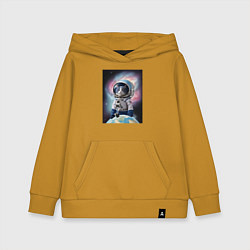 Детская толстовка-худи Кот в космическом пространстве