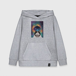 Детская толстовка-худи Мечтательный космический котик