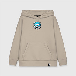 Толстовка детская хлопковая Милый полярный медведь, цвет: миндальный