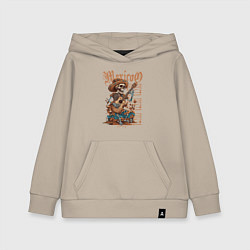 Детская толстовка-худи Мексика фиеста и скелет с гитарой