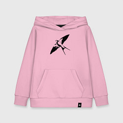 Детская толстовка-худи Ласточка парит трафарет