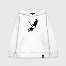 Детская толстовка-худи Попугай летит трафарет