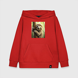 Детская толстовка-худи Ленивец в лесу