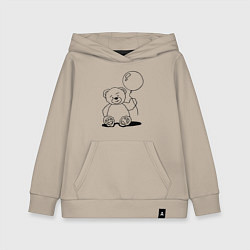 Детская толстовка-худи Мишка с воздушным шариком - раскраска