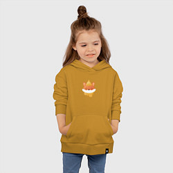 Толстовка детская хлопковая Осенняя лисичка в желтой шапке, цвет: горчичный — фото 2