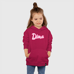 Толстовка детская хлопковая Диана в стиле барби - объемный шрифт, цвет: маджента — фото 2