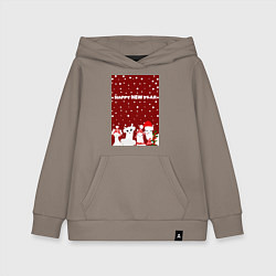 Детская толстовка-худи Семья лам на новогодних каникулах