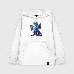 Детская толстовка-худи Синий новогодний дракон