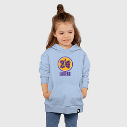 Толстовка детская хлопковая 24 Lakers, цвет: мягкое небо — фото 2