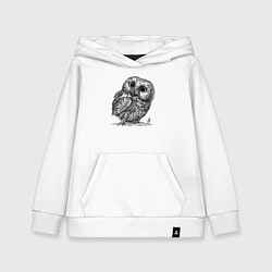 Детская толстовка-худи Совёнок гравюра