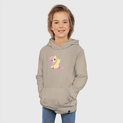 Толстовка детская хлопковая Флаттершай из My Little Pony в кино, цвет: миндальный — фото 2
