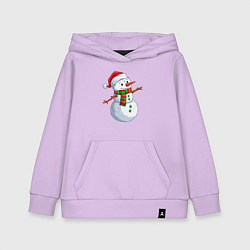 Детская толстовка-худи Снеговик в новогоднем колпаке