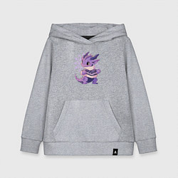 Толстовка детская хлопковая Фиолетовый дракон в свитере, цвет: меланж