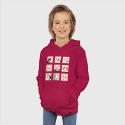 Толстовка детская хлопковая Мемные коты, цвет: маджента — фото 2