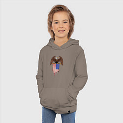 Толстовка детская хлопковая США орёл, цвет: утренний латте — фото 2