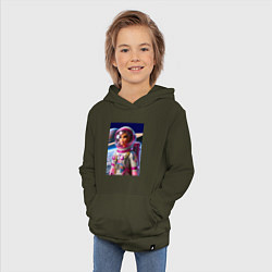Толстовка детская хлопковая Барби - крутой космонавт, цвет: хаки — фото 2