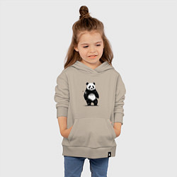 Толстовка детская хлопковая Панда стоит, цвет: миндальный — фото 2