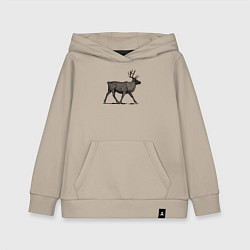 Детская толстовка-худи Северный олень в профиль