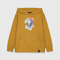Детская толстовка-худи Дракон нарисованный акварелью